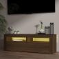 Preview: TV-Schrank mit LED-Leuchten Braun Eichen-Optik 120x35x40 cm