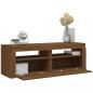 Preview: TV-Schrank mit LED-Leuchten Braun Eichen-Optik 120x35x40 cm