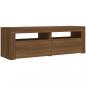 Preview: TV-Schrank mit LED-Leuchten Braun Eichen-Optik 120x35x40 cm