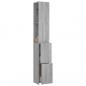 Preview: Badschrank Grau Sonoma 25x26,5x170 cm Holzwerkstoff