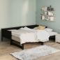 Preview: Ausziehbares Tagesbett Schwarz Massivholz Kiefer 2x(90x200) cm