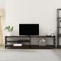 Preview: ARDEBO.de - TV-Schrank Braun Eiche 200x40x50 cm Holzwerkstoff und Metall