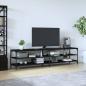 Preview: ARDEBO.de - TV-Schrank Schwarz 200x30x50 cm Holzwerkstoff und Metall