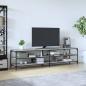 Preview: ARDEBO.de - TV-Schrank Grau Sonoma 200x30x50 cm Holzwerkstoff und Metall