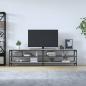 Preview: TV-Schrank Grau Sonoma 200x30x50 cm Holzwerkstoff und Metall