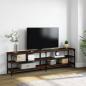 Preview: ARDEBO.de - TV-Schrank Braun Eiche 180x30x50 cm Holzwerkstoff und Metall