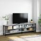 Preview: ARDEBO.de - TV-Schrank Grau Sonoma 180x30x50 cm Holzwerkstoff und Metall