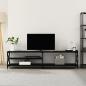 Preview: ARDEBO.de - TV-Schrank Schwarz 200x40x50 cm Holzwerkstoff und Metall