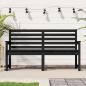 Preview: ARDEBO.de - Gartenbank Schwarz 159,5x48x91,5 cm Massivholz Kiefer