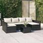 Preview: ARDEBO.de - 2-tlg. Garten-Lounge-Set mit Kissen Schwarz Poly Rattan