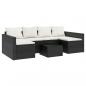 Preview: 2-tlg. Garten-Lounge-Set mit Kissen Schwarz Poly Rattan