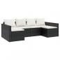 Preview: 2-tlg. Garten-Lounge-Set mit Kissen Schwarz Poly Rattan