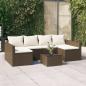 Preview: ARDEBO.de - 2-tlg. Garten-Lounge-Set mit Kissen Braun Poly Rattan