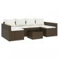 Preview: 2-tlg. Garten-Lounge-Set mit Kissen Braun Poly Rattan