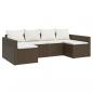 Preview: 2-tlg. Garten-Lounge-Set mit Kissen Braun Poly Rattan