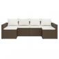 Preview: 2-tlg. Garten-Lounge-Set mit Kissen Braun Poly Rattan