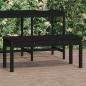 Preview: ARDEBO.de - Gartenbank Schwarz 109x44x45 cm Massivholz Kiefer