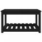 Preview: Gartentisch Schwarz 82,5x50,5x45 cm Massivholz Kiefer