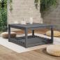 Preview: Gartentisch Grau 82,5x82,5x45 cm Massivholz Kiefer