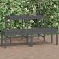 Preview: ARDEBO.de - Gartenbank 2-Sitzer Grau 159,5x44x45 cm Massivholz Kiefer