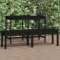 Preview: ARDEBO.de - Gartenbank 2-Sitzer Schwarz 159,5x44x45 cm Massivholz Kiefer