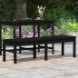 Preview: Gartenbank 2-Sitzer Schwarz 159,5x44x45 cm Massivholz Kiefer