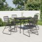 Preview: ARDEBO.de - 5-tlg. Garten-Essgruppe Schwarz PVC Rattan