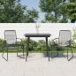 Preview: ARDEBO.de - 3-tlg. Garten-Essgruppe Schwarz PVC Rattan