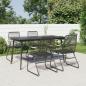 Preview: ARDEBO.de - 5-tlg. Garten-Essgruppe Schwarz PVC Rattan