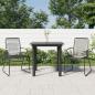 Preview: ARDEBO.de - 3-tlg. Garten-Essgruppe Schwarz PVC Rattan