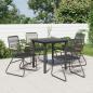 Preview: ARDEBO.de - 5-tlg. Garten-Essgruppe Schwarz PVC Rattan