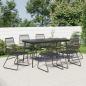 Preview: ARDEBO.de - 7-tlg. Garten-Essgruppe Schwarz PVC-Rattan