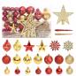 Preview: ARDEBO.de - 108-tlg. Weihnachtskugel-Set Golden und Rot