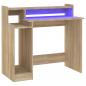 Preview: Schreibtisch mit LEDs Sonoma-Eiche 97x45x90 cm Holzwerkstoff