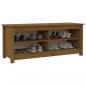 Preview: Schuhbank Honigbraun 110x38x45,5 cm Massivholz Kiefer