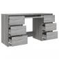 Preview: Schreibtisch Grau Sonoma 140x50x77 cm Holzwerkstoff