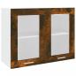 Preview: Hängeschrank Glas Räuchereiche 80x31x60 cm Holzwerkstoff