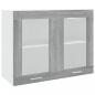 Preview: Hängeschrank Glas Grau Sonoma 80x31x60 cm Holzwerkstoff