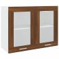 Preview: Hängeschrank Glas Braun Eichen-Optik 80x31x60 cm Holzwerkstoff