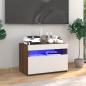 Preview: ARDEBO.de - TV-Schrank mit LED-Leuchten Braun Eichen-Optik 60x35x40 cm