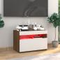 Preview: TV-Schrank mit LED-Leuchten Braun Eichen-Optik 60x35x40 cm