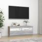 Preview: TV-Schrank mit LED-Leuchten Grau Sonoma 100x35x40 cm