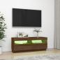 Preview: TV-Schrank mit LED-Leuchten Braun Eichen-Optik 100x35x40 cm