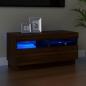 Preview: ARDEBO.de - TV-Schrank mit LED-Leuchten Braun Eichen-Optik 80x35x40 cm