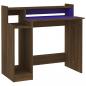 Preview: Schreibtisch mit LEDs Braun Eiche-Optik 97x45x90 Holzwerkstoff