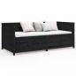 Preview: Tagesbett Schwarz 90x190 cm Massivholz Kiefer