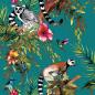 Preview: ARDEBO.de - DUTCH WALLCOVERINGS Tapete Lemur-Motiv Grün 12402