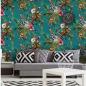 Preview: DUTCH WALLCOVERINGS Tapete Lemur-Motiv Grün 12402