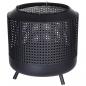 Preview: ARDEBO.de - ProGarden Feuerkorb mit Grillrost 50x51 cm Schwarz