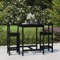 Preview: ARDEBO.de - 3-tlg. Gartenbar-Set Schwarz Massivholz Kiefer